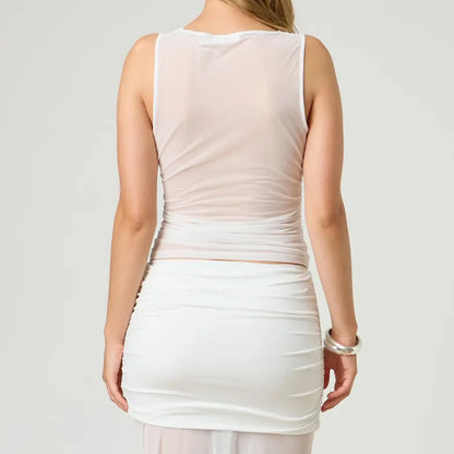 Sheer Mesh Layering Crop Top