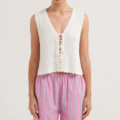 Open Front Crochet Crop Top