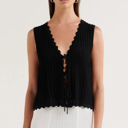 Open Front Crochet Crop Top
