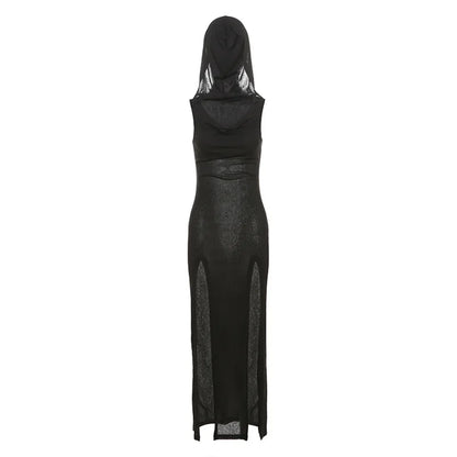 Elegant Gothic  Slash Neck Long Sleeve Off Shoulder Summer French Chic Split Slim Stretch Ruffles Dress