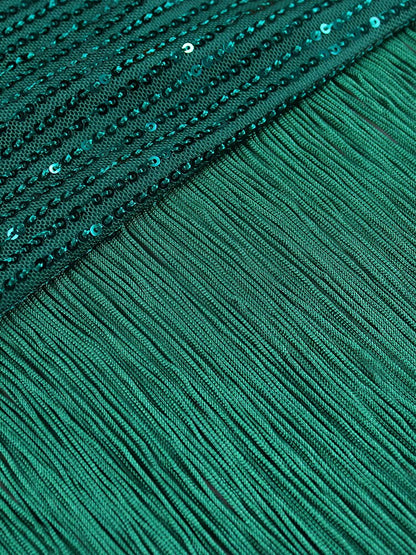 DressBetty - Green Tassel  Irregular Length Sequins Retro Evening Cocktail Party Outfits