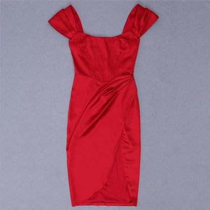 DressBetty - Runway Fashion  Off-Shoulder Split Red Corset Dress