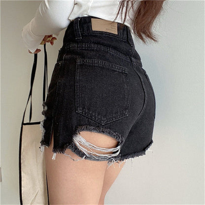 DressBetty -  Denim Shorts with Tassel Pockets Mini Short Jeans
