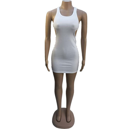 DressBetty -  Mini Dress Summer Plain White Black T Shirt Dresses For Women