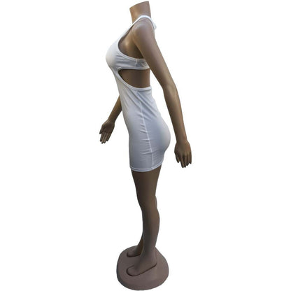 DressBetty -  Mini Dress Summer Plain White Black T Shirt Dresses For Women