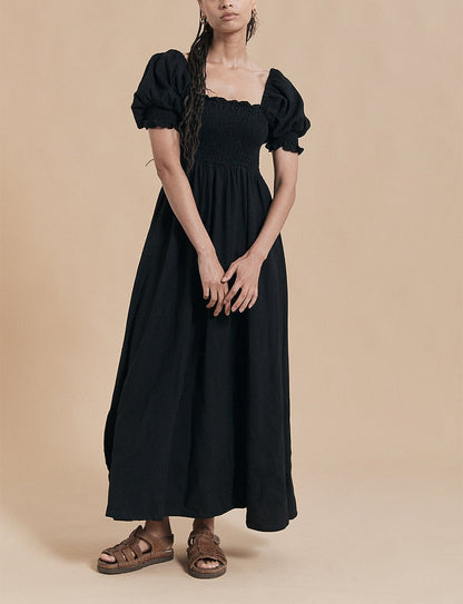 DressBetty - Summer Dresses For Women  Square Neck Smocked Short Puff Sleeve Vacation Beach Style