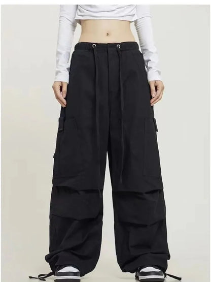 90s Retro Brown Cargo Y2K Vintage Drawstring Harajuku Oversized Sweatpants Pant