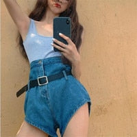 DressBetty -  Denim Shorts with Tassel Pockets Mini Short Jeans