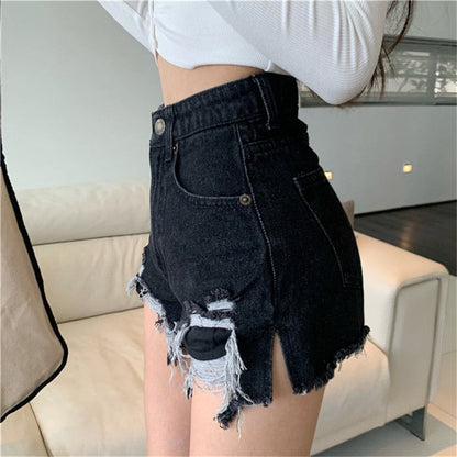 DressBetty -  Denim Shorts with Tassel Pockets Mini Short Jeans