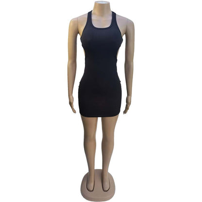 DressBetty -  Mini Dress Summer Plain White Black T Shirt Dresses For Women