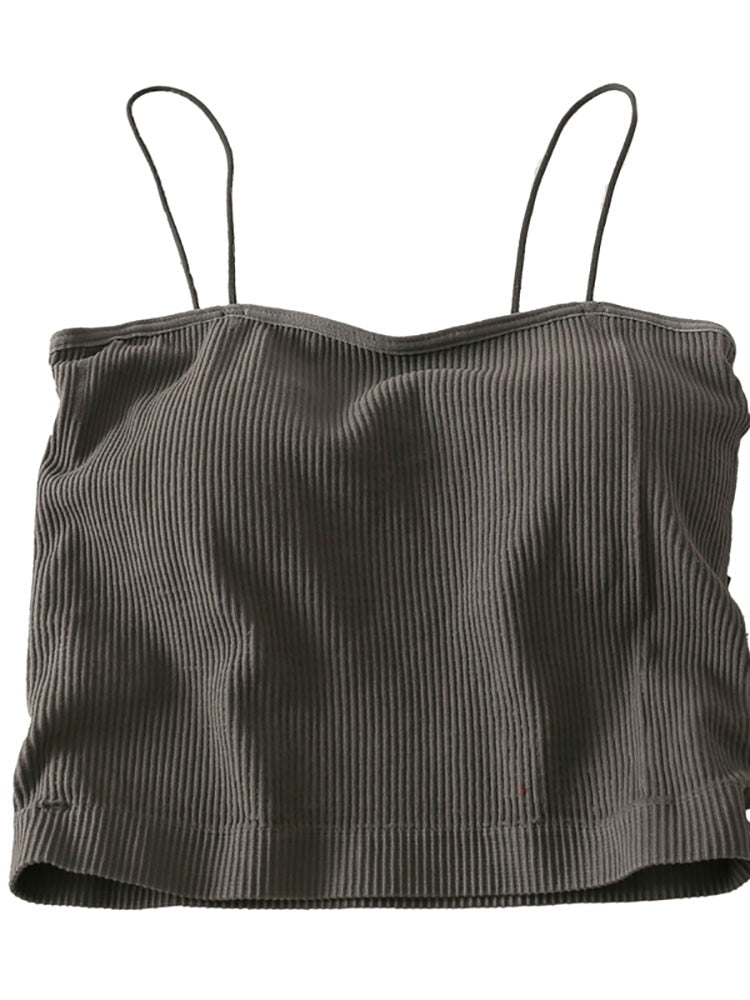 DressBetty - Cotton Basic Strapy Padded Camis