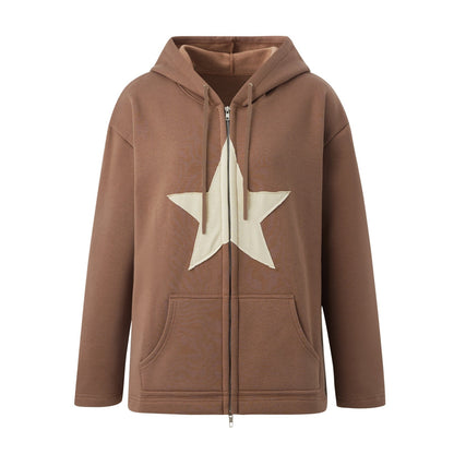 DressBetty - Hip Hop Zip Up Vintage Star Hoodie