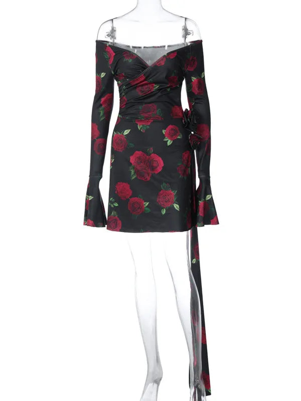 DressBetty - 2024 Fashion  Long Sleeve Slim Party Clubwear Floral Dress