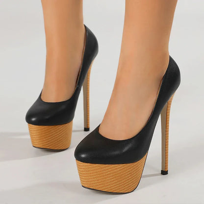 2024 New Arrival Woodiness Platform  Slingback Super High High Heel