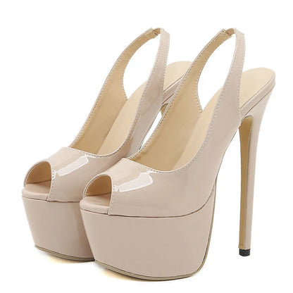 Trendy  2024  Peep Toe High Heel Slingback Platform High Heel