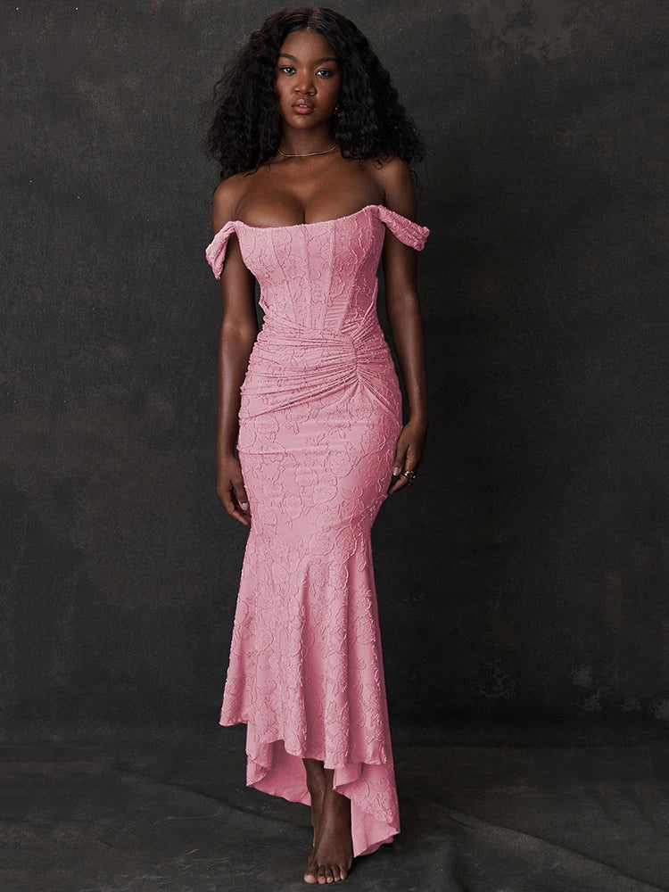 DressBetty - 2024  Off-shoulder Sleeveless Bodycon Club Party Maxi Dress
