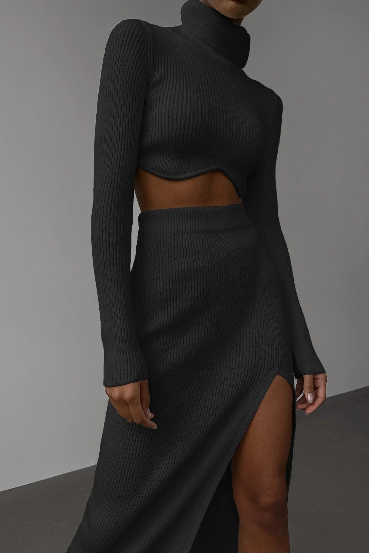DressBetty - Autumn Winter Y2K Slim  Knitted Set Skirt