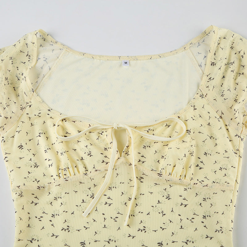 Blusa de malla floral vintage sexy
