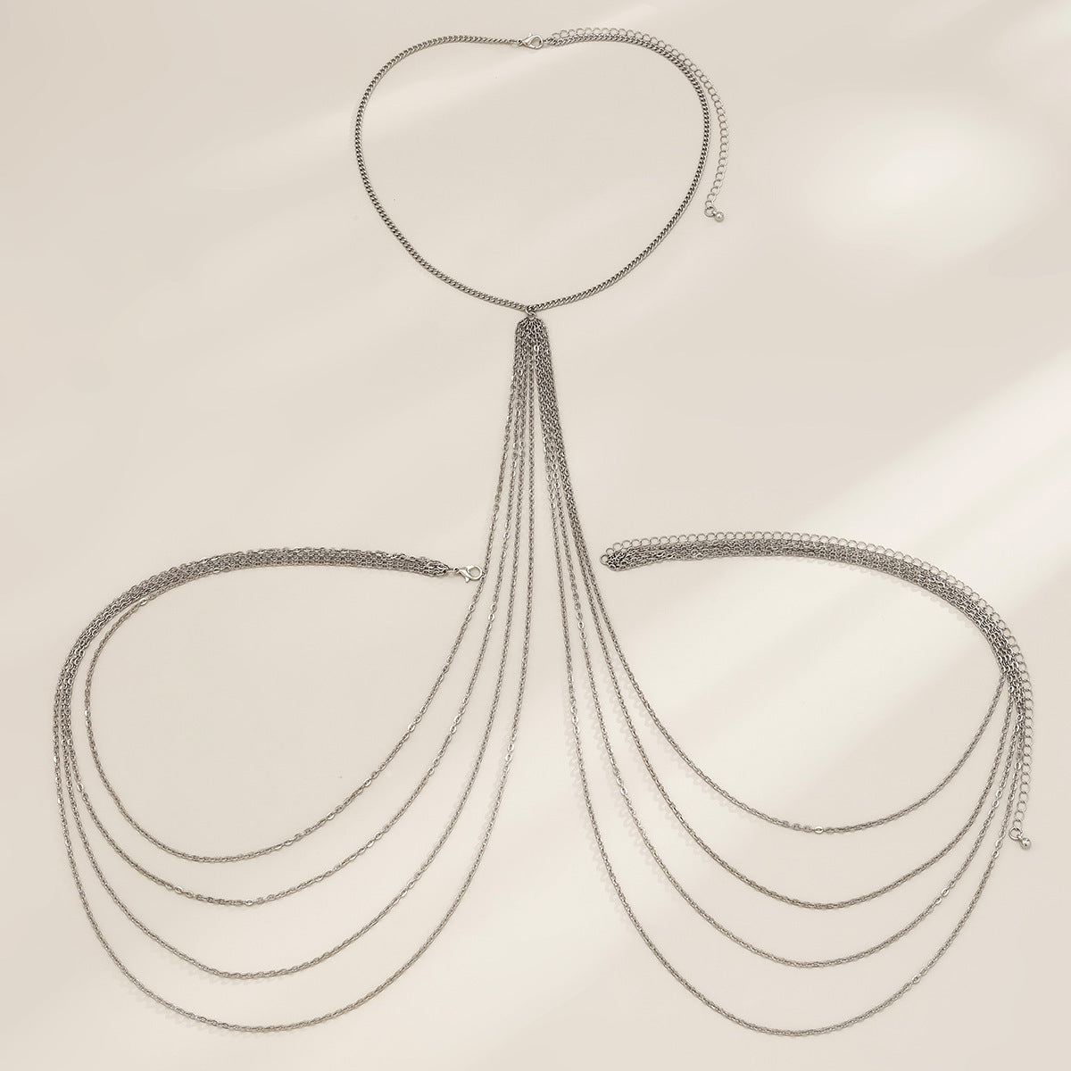 Sexy Minimalist Multi Layer Tassel Chest Body Chain