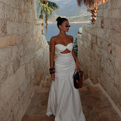 Cutout Strapless Beach Party Dress