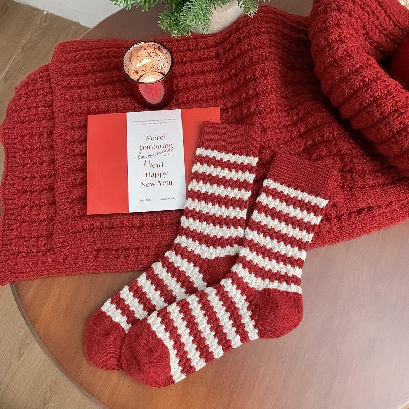 Mid Calf Warm Simple Socks