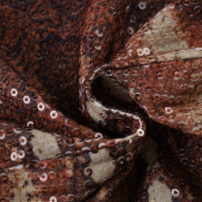 Pantalones cortos de tiro bajo de lentejuelas de piel de serpiente vintage