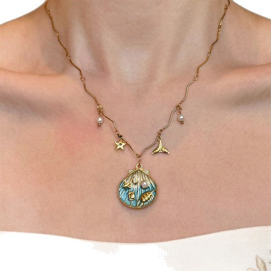 Collar boho vintage de cuentas con capas
