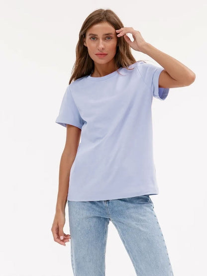 Camiseta Minimalista Lisa Informal de Cuello Redondo