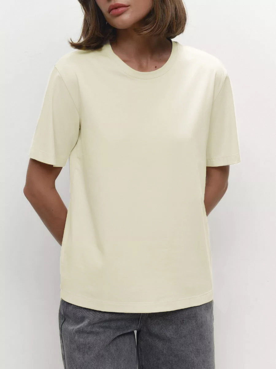 Camiseta Minimalista Lisa Informal de Cuello Redondo