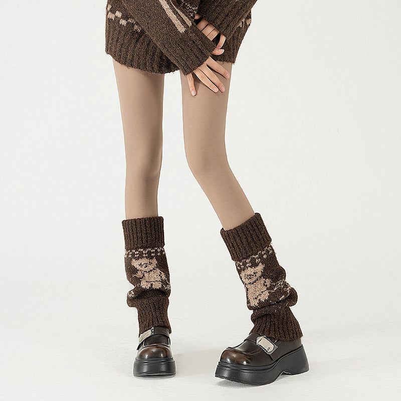 Calentadores de lana rojos, gruesos, holgados y sexis