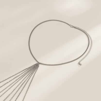 Sexy Minimalist Multi Layer Tassel Chest Body Chain