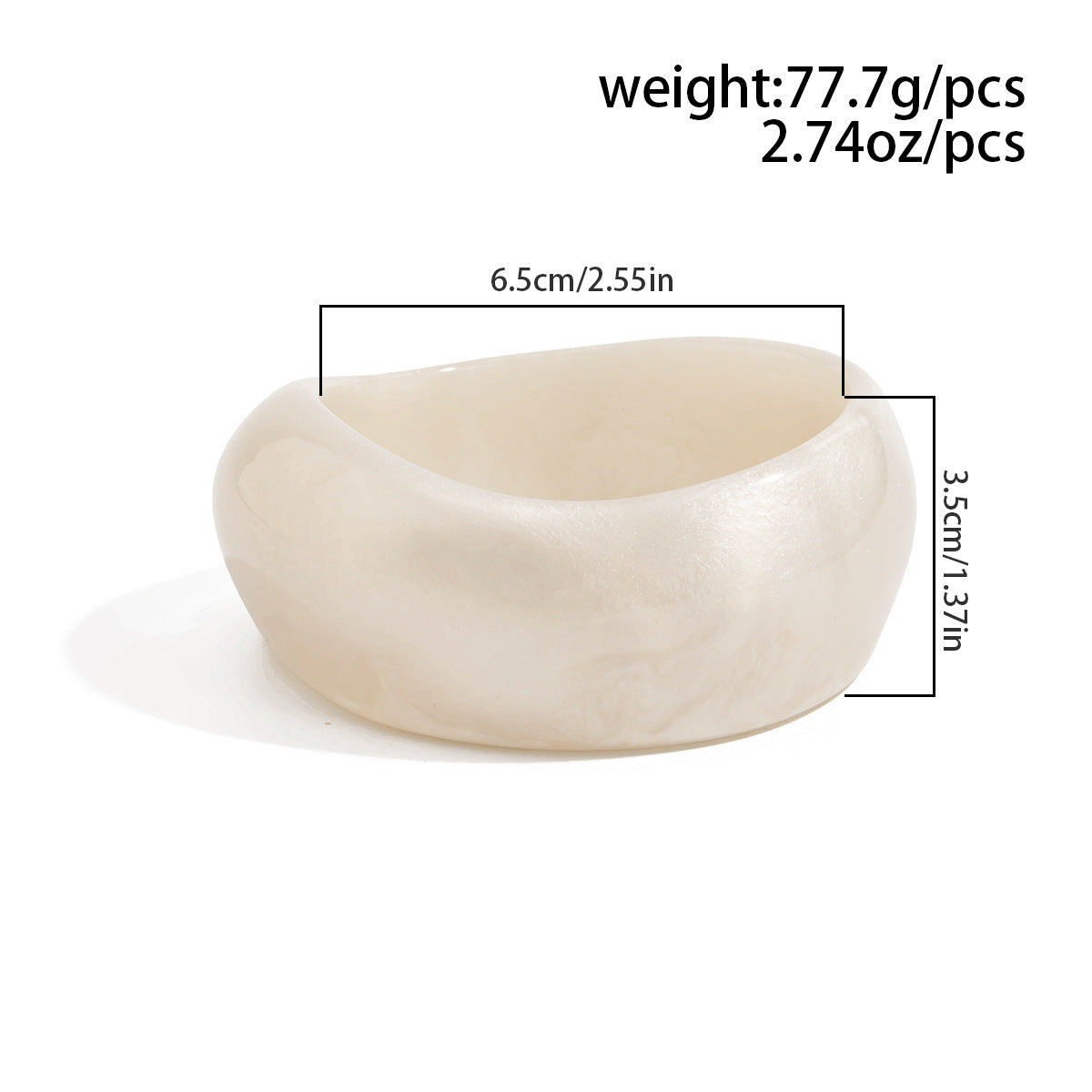 Tie Dye Acrylic Wide Curved Vintage Bracelet