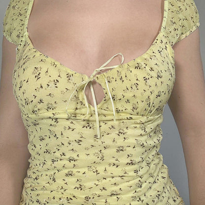 Blusa de malla floral vintage sexy