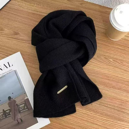 Cozy Ribbed Knit Solid Scarf
