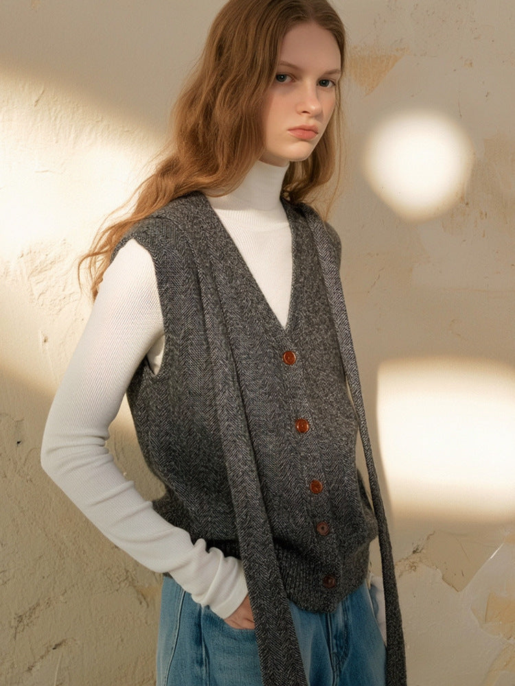 Vintage Draped Knit Top
