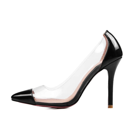 Patent Leather Transparent Versatile Elegant  Single High Heel