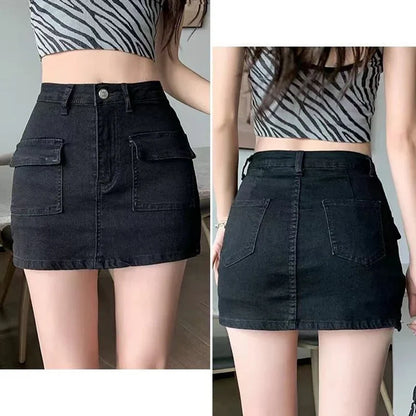 DressBetty - Tight High Waist  Side Split Denim Skirt