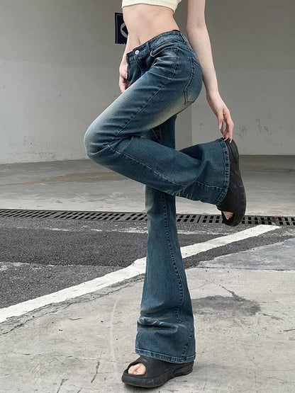 DressBetty - 2024 Cyber Y2K Grunge Fairycore Denim Trousers for Women