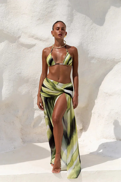 Lace-up Cover Up Thong  Three Piece Swim Sets