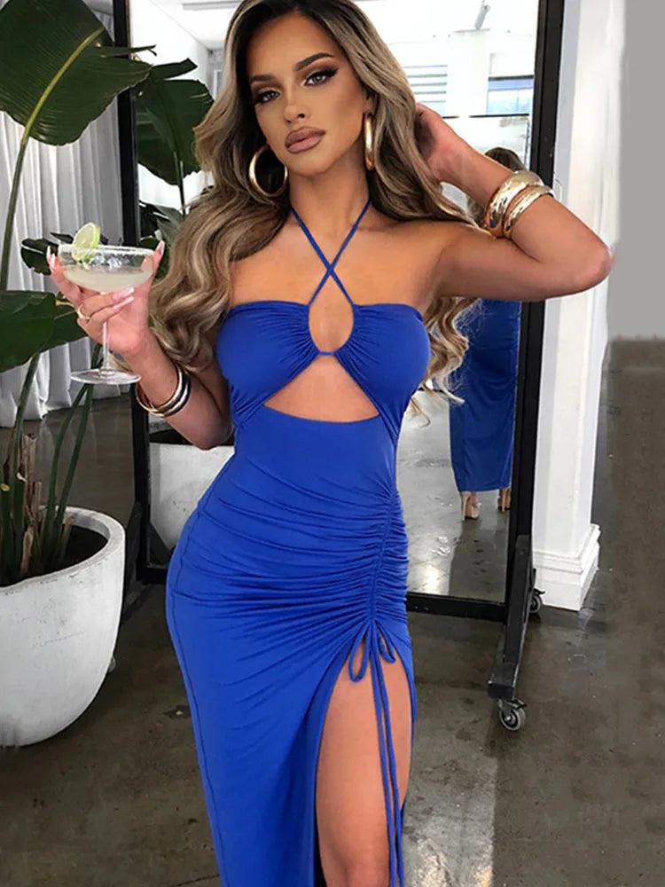 Sleeveless  Backless Slim Midi Dress