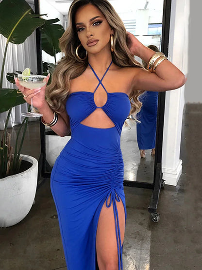 Sleeveless  Backless Slim Midi Dress