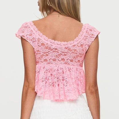 Lace  Slim Fit Crop Top