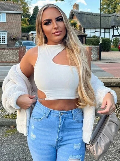 Grunge  Cut-out Chain Y2K Cami Top