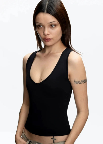 Minimalist Deep V  I-Shaped Cami Top