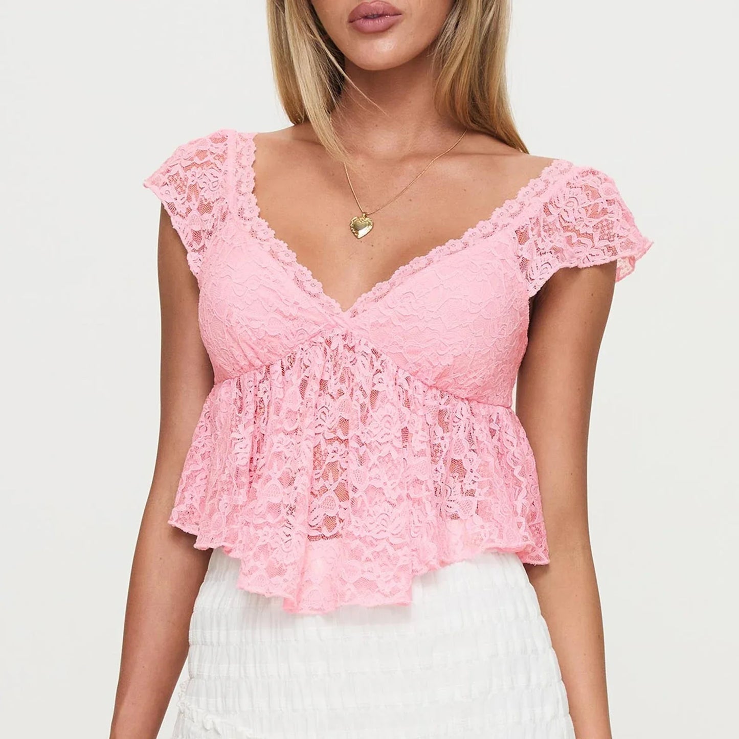 Lace  Slim Fit Crop Top