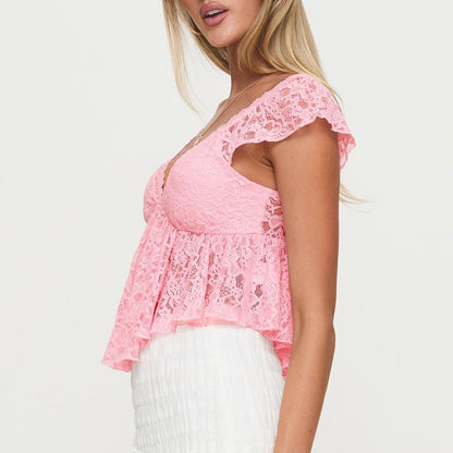 Lace  Slim Fit Crop Top
