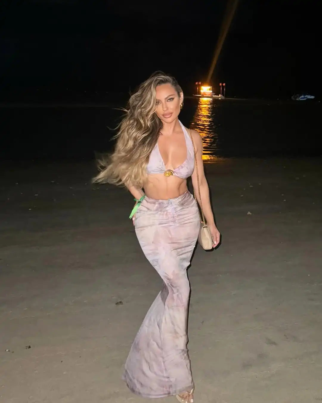 Halter Skirt Thong  Three Piece Swim Sets