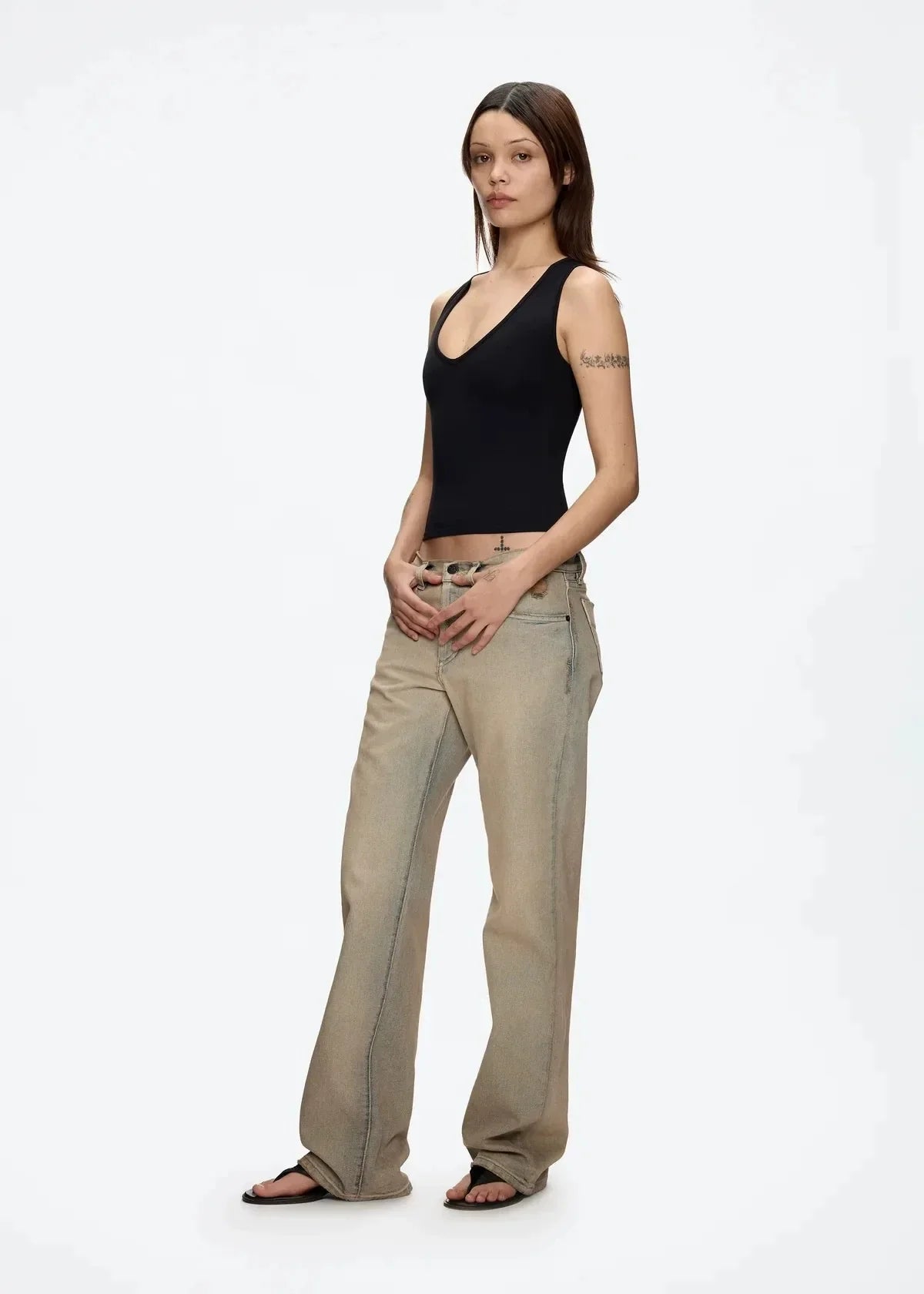 Minimalist Deep V  I-Shaped Cami Top