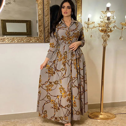 Digital Printing Leisure Casual Autumn Work Dress