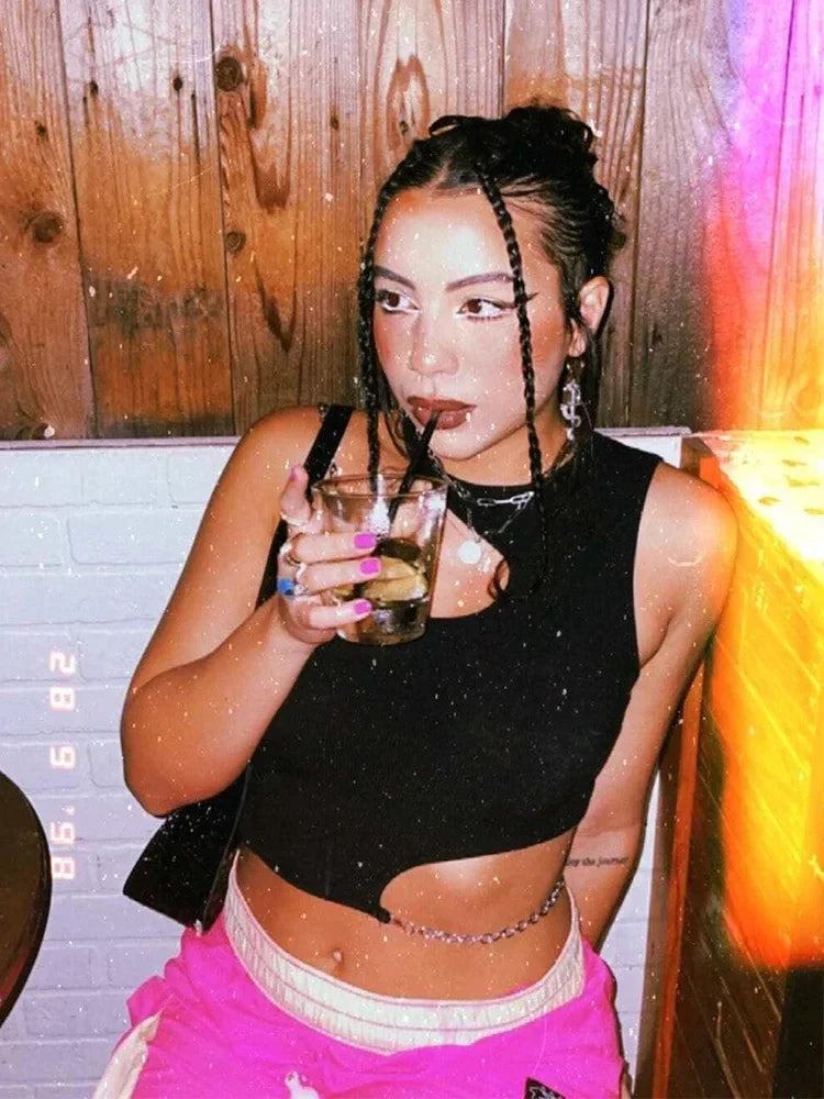Grunge  Cut-out Chain Y2K Cami Top